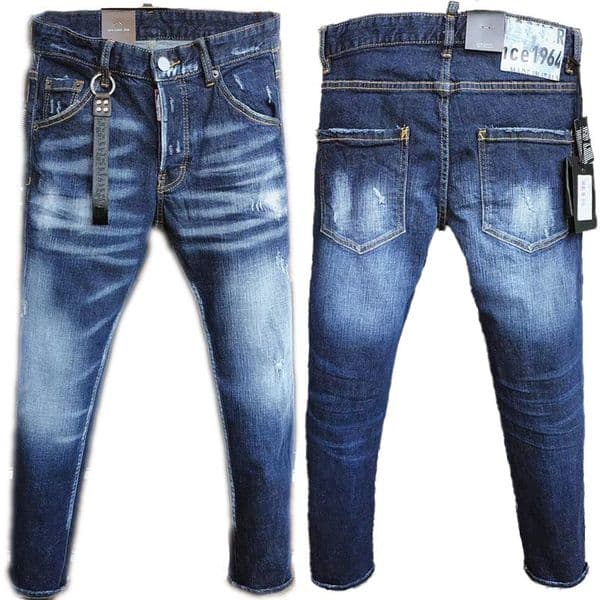 23SS Men Jeans Hole Men skinny Biker distressed Jeans D2 DSQ ICON GG designer slim jeans Straight Denim pants trousers motorcycle man Tearing jean A2166