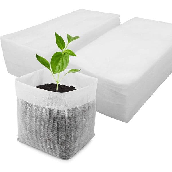 Grow Lights 100PCS Seedling Grow Bags Fabric Pouch for Plants Biodegradable Nursery Pots Eco-Friendly Aeration Pocket Flower Seeds Starting