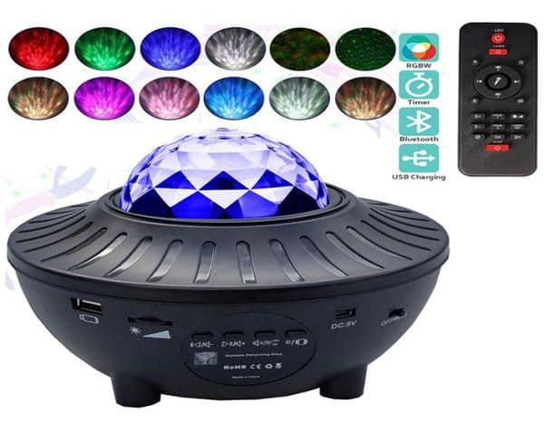 USB LED Star Night Light Effects Music Starry Water Wave Projector Bluetooth SoundActivated Stage lights Lighting