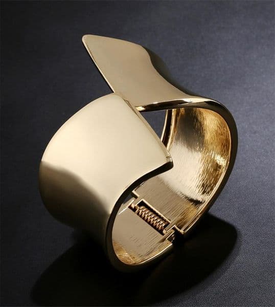 whole Fashion Smooth metal bangles Simple cuff bracelets for women Big wide open bangles India Jewelry pulseira feminina KX019