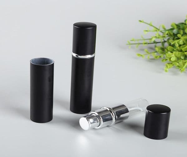 Whole Refill Bottle Black color 5ml 10ml Mini Portable Refillable Perfume Atomizer Spray Bottles Empty Bottles Cosmetic Contai