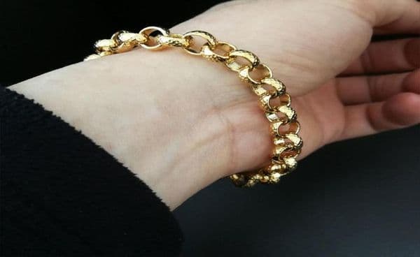 Link Chain Gold Color Belcher Bolt Ring Men Women Solid Bracelet Jewllery In 1824cm LengthLink