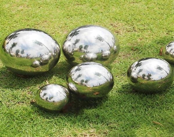 90mm250mm AISI 304 Stainless Steel Hollow Ball Mirror Polished Shiny Sphere For Outdoor Garden Lawn Pool Fence Ornament and Decor