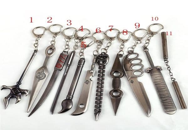 Sword Keychain Sasuke Uchiha Kunai Pendant Key Chains Keyring Figure For Men Women Toy Jewelry Car Acessories J0306