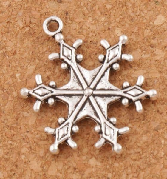 Big Dots Snowflake Charm Beads 22x287mm Tibetan Silver Pendants Fashion Jewelry DIY Fit Bracelets Necklace Earrings L737
