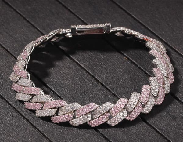 New Arrival Personalized Gold Bling Diamond Mens Cuban Link Chain Bracelet Iced Out Cubic Zirconia Curb Wristband Chains Jewelry 3