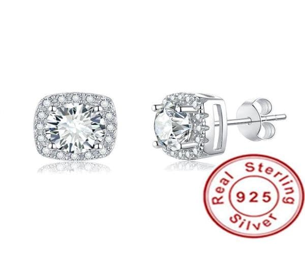 Stud Trendy 925 Sterling Silver Drop Earrings For Women Mossanite Diamond Fashion Wedding Jewelry GiftStud