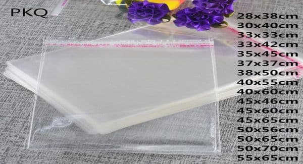 100pcs Clear Self Sealing Cellophane Bags Resealable Plastic OPP Display bag for toy gift Large Self Adhesive bag Plastic Baggie1