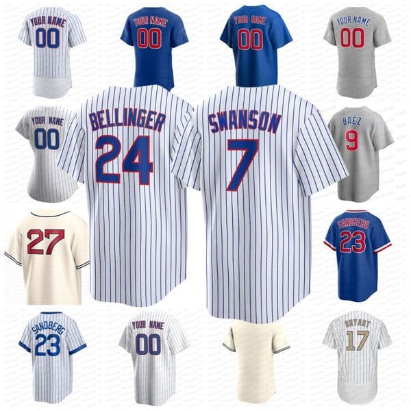 7 Dansby Swanson 24 Cody Bellinger Jersey Patrick Wisdom Nico Hoerner Seiya Suzuki Nick Madrigal Christopher Morel Marcus Stroman Trey Mancini Baseball Jerseys