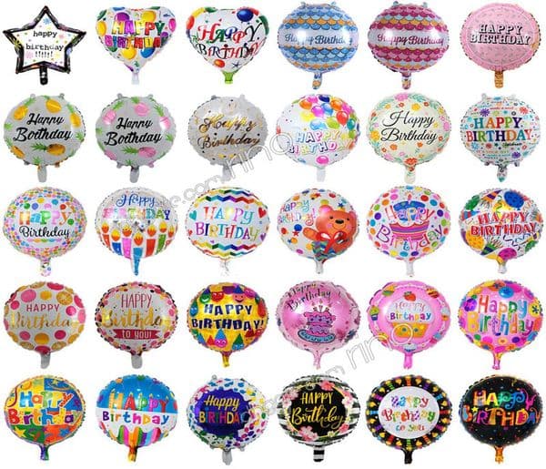 Inflatable happy birthday party balloons decorations supplies 18 Inch cartoon helium foil balloon kids flowers birthday ballons to