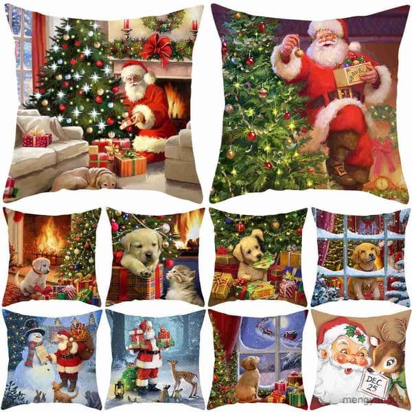 Christmas Decorations Christmas Cushion Cover 2023 Xmas Gifts Merry Christmas Decorations For Home Cristmas case Navidad Natal New Year 2024 R231107