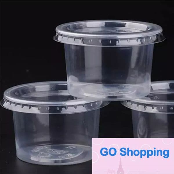 Simple Small Plastic Containers with Lids Jello Shot Cups Condiment Sauce Cup for Portion Meal Prep