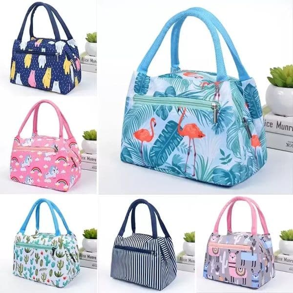 Storage Bags Fresh Cooler Portable Oxford Fabric Lunch Food Insulated Reusable Picnic Bento Thermal Box Container Zipper Bag AA