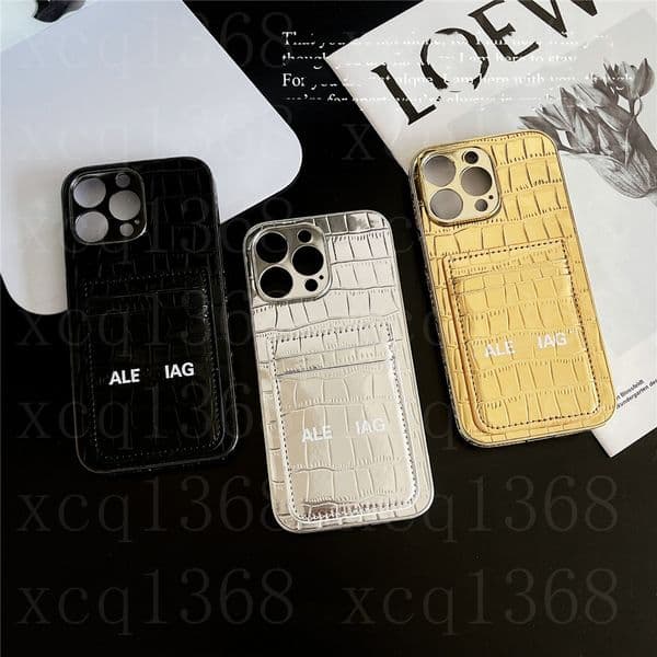 Top Leather Designer Phone Cases For iPhone 15 Pro Max 18 17 16 14 13 12 11 L iPhone15 15ProMax Fashion Letter Back Cover Luxury Mobile Shell Card Holder Pocket Case