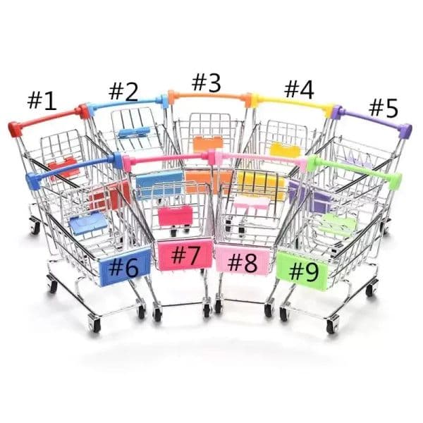 NEW Creative Mini Children Handcart Simulation Bird Parrot Hamster Toy Small Supermarket Shopping Utility Cart Pretend Play Toys Strollers FY5889 1108