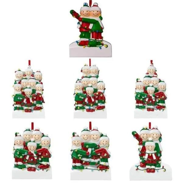 Personalized Resin Christmas Ornaments Pendant Family Christmas Tree Decorations