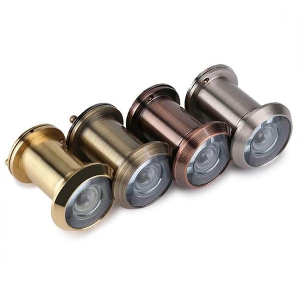 Freeshiping 220 Degree Wide Angle Door Viewer Furniture Hardware Door Scope Brass Sight Door Viewer Home Security Optical Glass Viewing Ppam