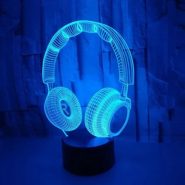 Game And Toy Rave DJ Headphone Headset Night Light Led Touch led glove Switch Decor Table Desk Optical Illusion Lamps For Kids Toy Love Birthday Gifts Designe