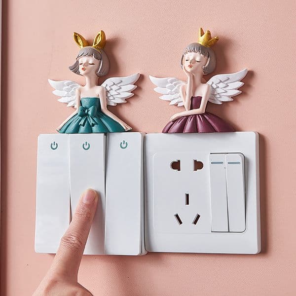 Switch Stickers Ins Style Home Decoration Creative Beautiful Girl Sticker Kawaii Room Wall Decor for Children's 230410