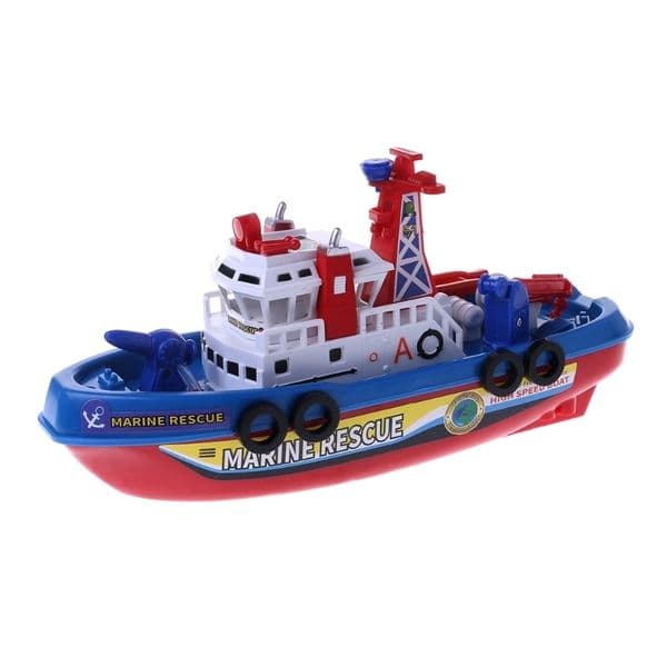 Electric/RC Boats Fast Speed Music Light Electric Marine Rescue Fire Fighting Boat Toy for Kids 230410