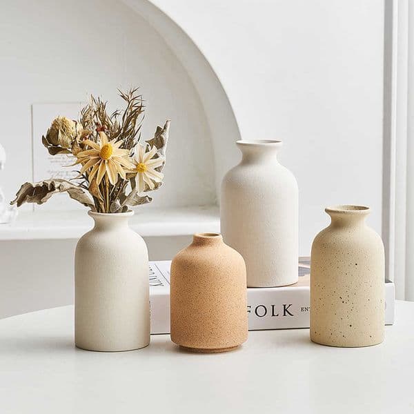 Vases Simple Frosted Ceramic Vase Nordic Home Living Room Decoration Cachepot for Flowers Desk Table Decoration Wedding Decoration P230411