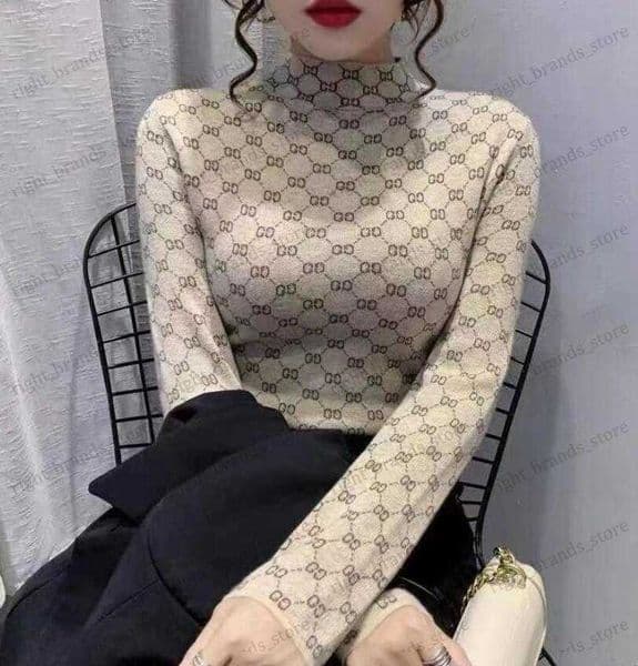 Women's Sweaters Women Sweater For Pullovers Turtleneck Knitted Luxury GGity Letter Sweater Girls Tops T230412