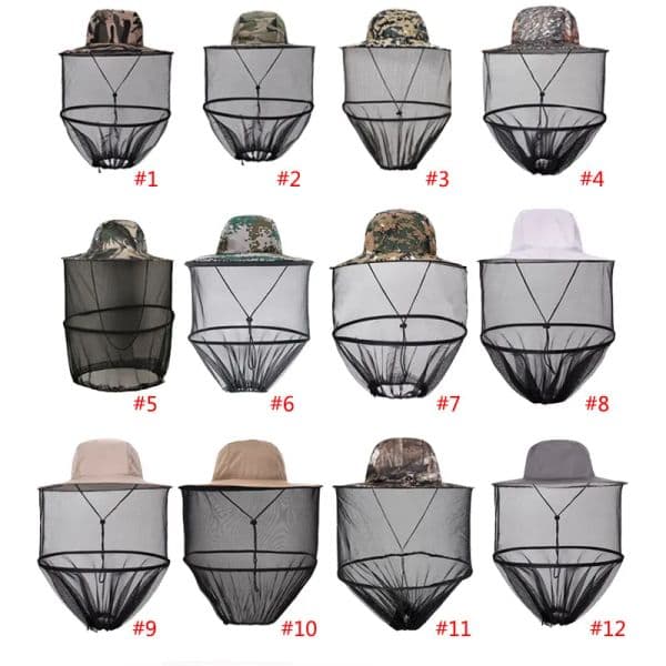 Mosquito Head Net Textile Sun Hat with Netting Outdoor Hiking Camping Gardening Adjustable ss0412