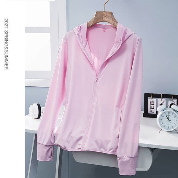 Women's Jackets UPF50sunscreen jacket Women's ice silk hooded jacket suitable for summer air-conditioned clothing breathable solid color 230412