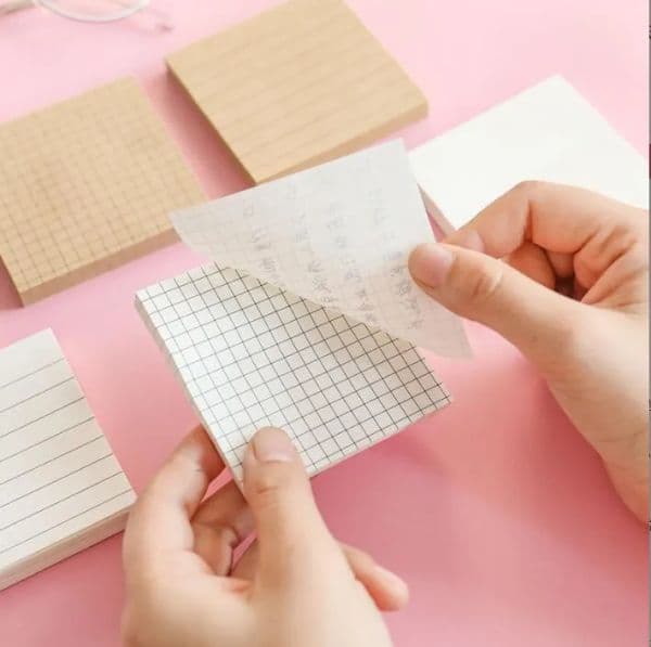 wholesale Blank Self adhesive Sticky Note 80 Sheets Pack Self Stick Notes Horizontal Line Checkered Memo Bookmarks Notepads Writing Pads ZZ