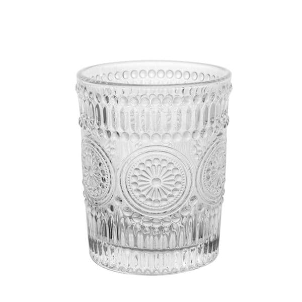 Nordic Vintage Glass Cup Sun Flower Embossed Wine Glasses Milk Coffee Cup Cold Drink Glass Transparent Water Cups