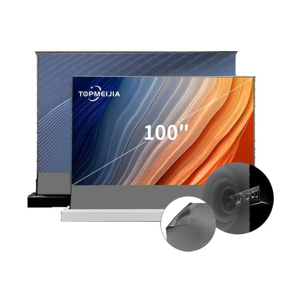 100 inch Floor Rising Projection Screen long Throw Electric ALR Portable perforate Acoustically Transparent screen