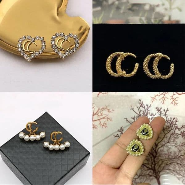 Mixed style 18K Gold Plated Luxury Designers Letters Stud Brand Women Geometric Flower Rhinestone Pearl Earring Wedding Party Jewerlry