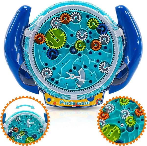 Intelligence toys Gravity Maze Puzzle Games for Kids Cool Spaceship Toy Gear Control with Two Steel Marbles Challenges Fine Motor Skill 231113