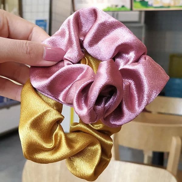Tails Girl Elastic Silk Scrunchie Women Ruban Satin Purple Bands Black Crunchy Hair Ties Gum Ponytail Holder Chouchou Accessory 231115