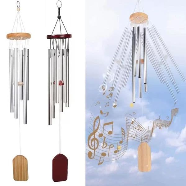 Wind Chimes Antique Solid Wood Metal Aluminum 6 Tube Windchime Pendant Chapel Bells Home Ornament Aeolian