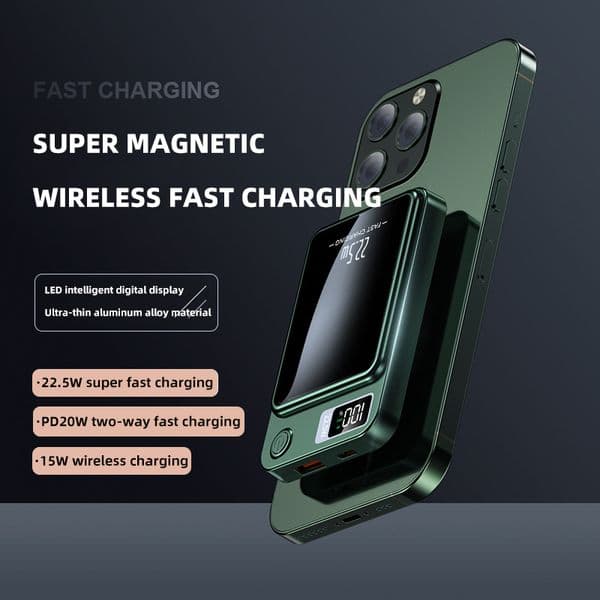 10000mAh Super Magnetic Power Banks PD20W Wireless Fast Charging External Battery 15W Portable Charge Powerbank For Iphone Huawei