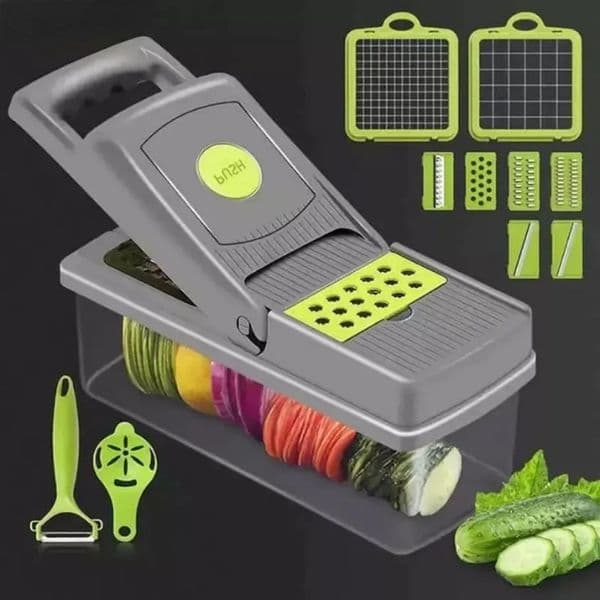 Luxury Designer Decor 14-Piece room Vegetable Cutter Set: Multifunctional Mandoline Slicer, Grater & Peeler For Kitchen Efficiency Decoratio