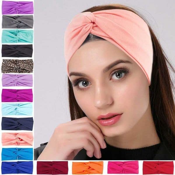 2PC Headbands Headbands For Women Hair Band Twist Leopard Hairbands Elastic Turban Headwrap Makeup Sport Yoga Head band Girls Hair Accessories Y23