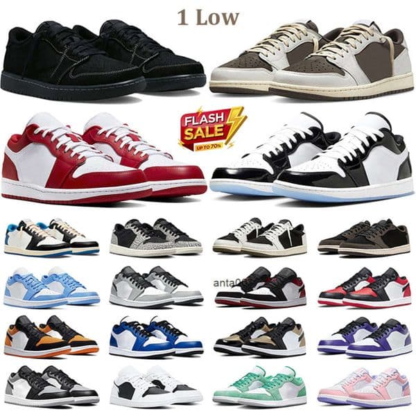 men women 1 low basketball shoes 1s Black Phantom Reverse Mocha Olive Concord Gym Red Black Cement UNC Marina Blue mens trainers outdoor sneakers