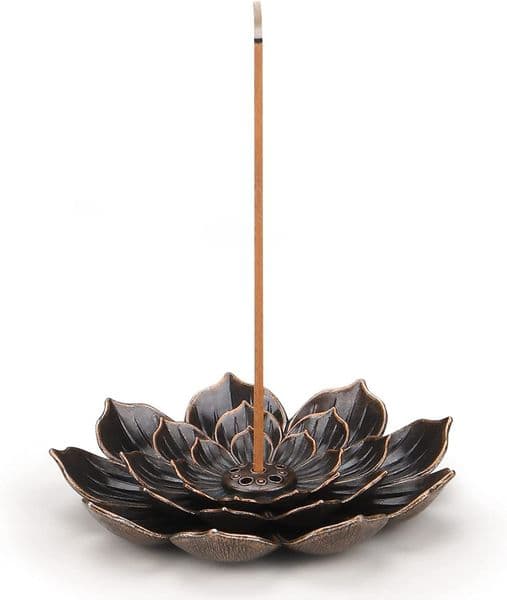 Fragrance Lamps Alloy Stick Holder Plate Buddhism Lotus Censer Bronze Nasturtium Incense Burner
