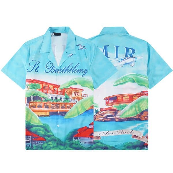 2024 Luxury designer shirt Mens fashion geometric print bowling shirt Hawaiian flower casual shirt Men slim fitting short sleeve versatile T-shirt m-3xl Z260529