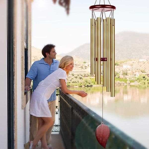 Garden Decorations 1pc Money Tree 612 Tubes Wind Chimes Bell Good Luck Home Pendant Wall Hanging Ornament Decor 230422