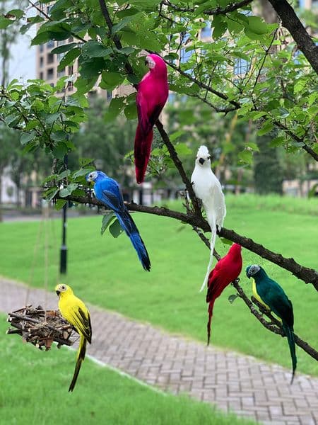 Garden Decorations 2535cm Simulation Parrot Creative Lawn Figurine Ornament Animal Bird Outdoor Party Prop 230422