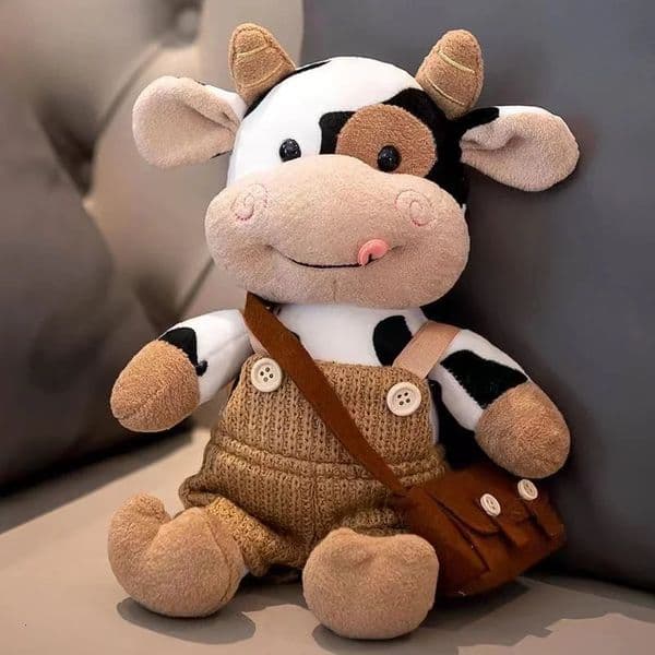 Plush Dolls 26CM cartoon milk cow plush doll cute simulation toy soft filling sweater pillow childrens birthday gift 231122