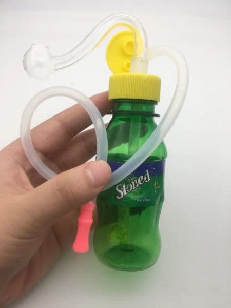 cheap protable travel plastic Mini drink bottle Bong Water pipe oil Rigs water pipe for smoking LL