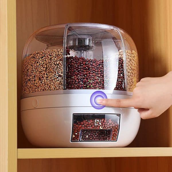 Storage Bottles Jars 360 Degree Rotating Rice Dispenser Sealed Dry Cereal Grain Bucket Moistureproof Kitchen Food Container Box 231123