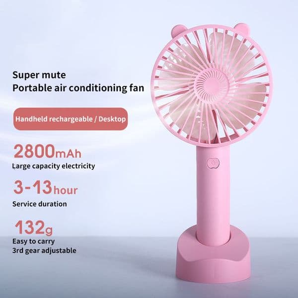 USB Mini Handheld Fan Outdoor Mini Creative Desktop Office Mute Charging Small Personal Portable Fan