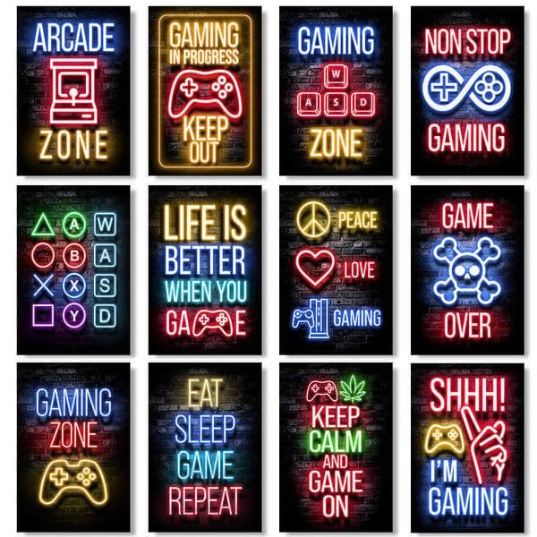 Wallpapers Sleep Game Repeat Gaming Wall Art Poster Prints Gamer Canvas Painting Canvas Picture for Kids Boys Room Decorative Playroom J230224