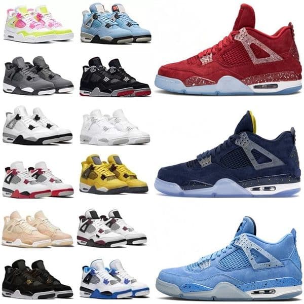jumpman black cat 4s basketball shoes 4 Oil Green University Blue Milttary Canvas Bred White Oreo Cement Pine Green Red Women Sports designer Trainers sneakers