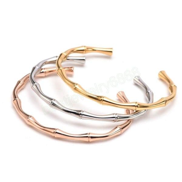Bamboo Shape Adjustable Size Bracelet Bangle for Woman Fashion Luxury Korean Jewelry Retro Girl Unusual Bracelets